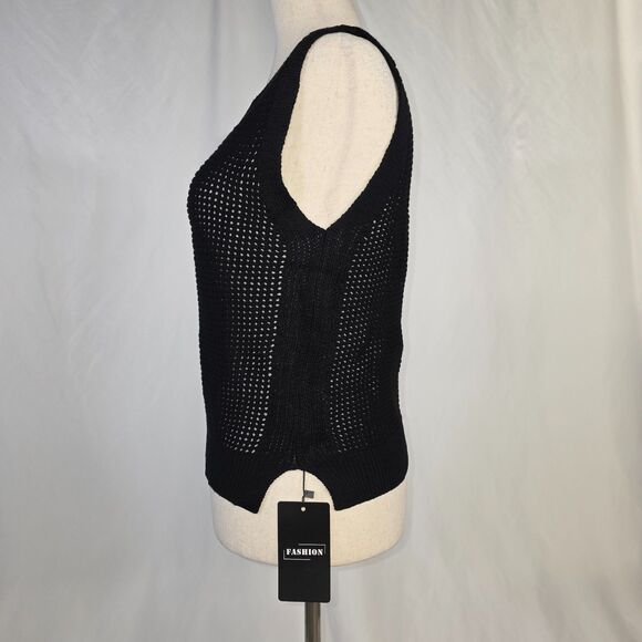 New with Tags Black Knit Sweater Tank Size Small - Picture 6 of 8